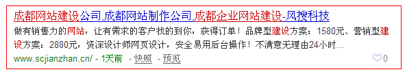 成都風搜科技企業網站建設